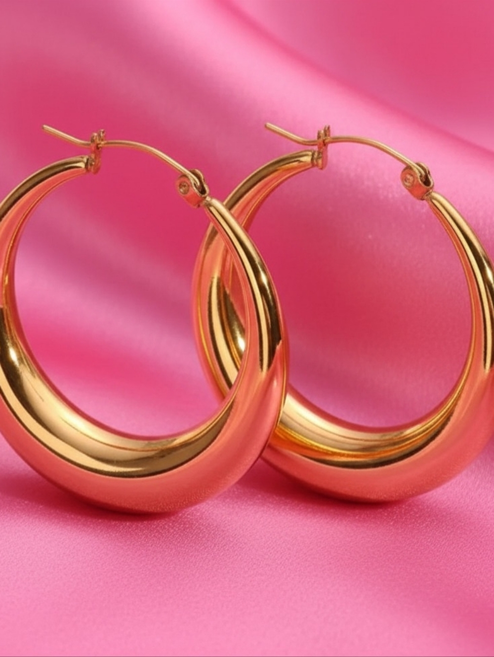 🏷18K Vintage Style Gold Hoop Earrings Gift Anniversary Birthday Mother's